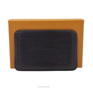 Bags, Louis Vuitton Black Epi Leather Card Holder Wallet